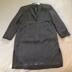 Episode Women’s 100% Silk Dark Gray Blazer & Skirt Suit Size 12